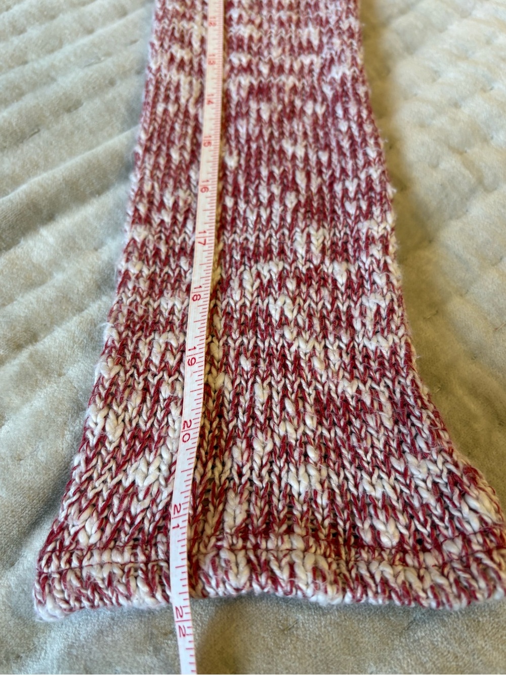Album di Famiglia Cardigan ML Melange Cotton Blend Rosso White Boxy Open Sweater - Picture 12 of 14